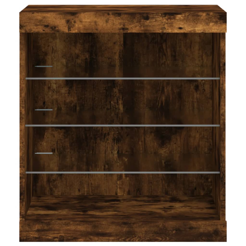 Buffet avec lumières LED chêne fumé 60,5x37x67 cm - XIOS