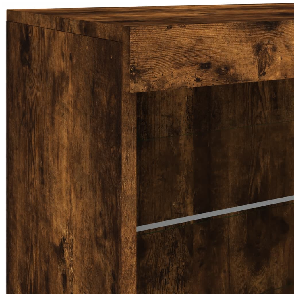 Buffet avec lumières LED chêne fumé 60,5x37x67 cm - XIOS
