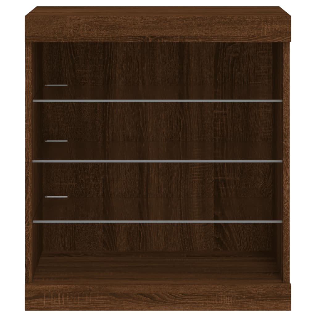 Buffet avec lumières LED chêne marron 60,5x37x67 cm - XIOS
