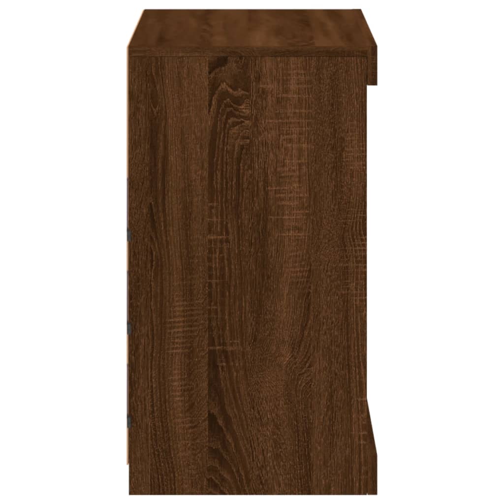 Buffet avec lumières LED chêne marron 60,5x37x67 cm - XIOS