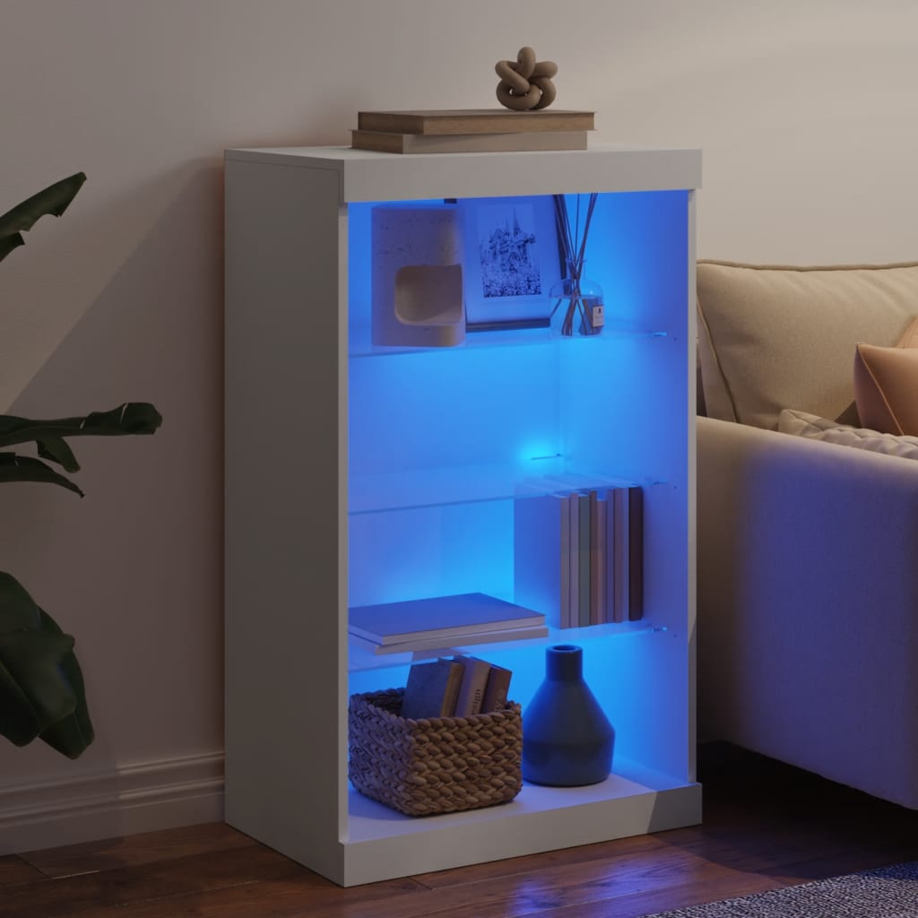 Buffet avec lumières LED blanc 60,5x37x100 cm - XIOS