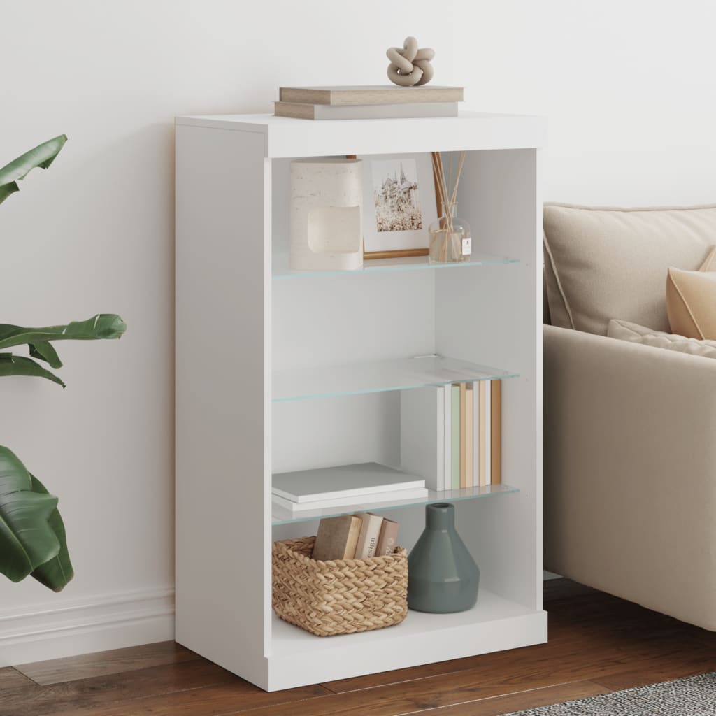 Buffet avec lumières LED blanc 60,5x37x100 cm - XIOS