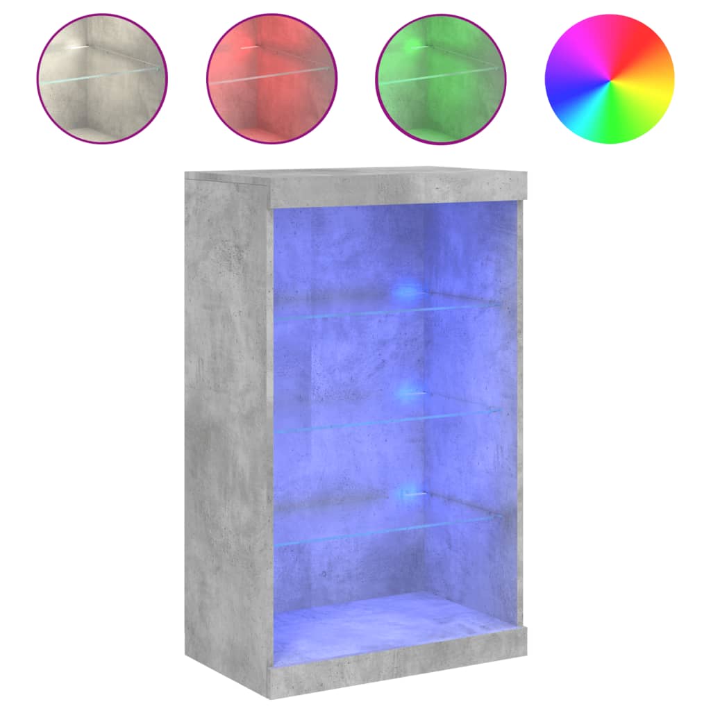 Buffet avec lumières LED gris béton 60,5x37x100 cm - XIOS