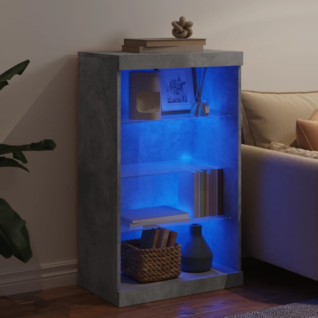 Buffet avec lumières LED gris béton 60,5x37x100 cm - XIOS