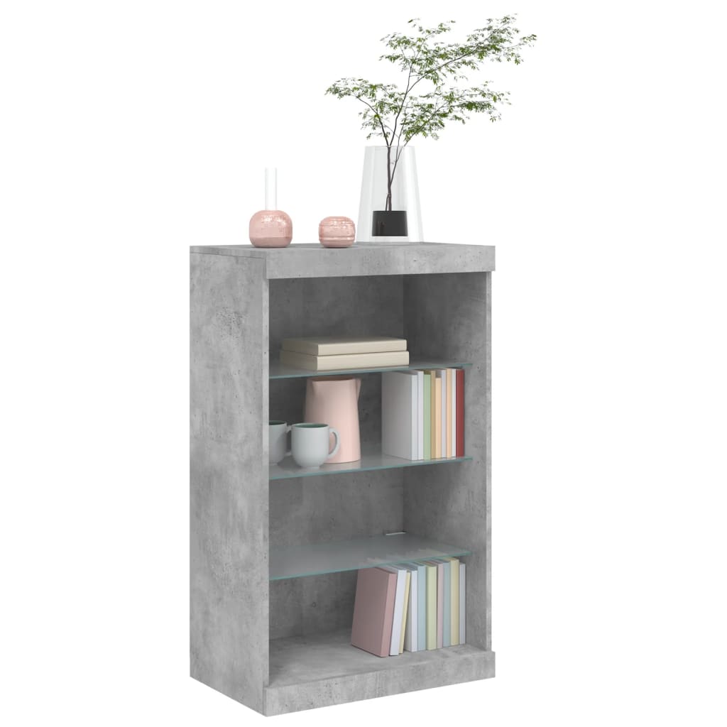 Buffet avec lumières LED gris béton 60,5x37x100 cm - XIOS