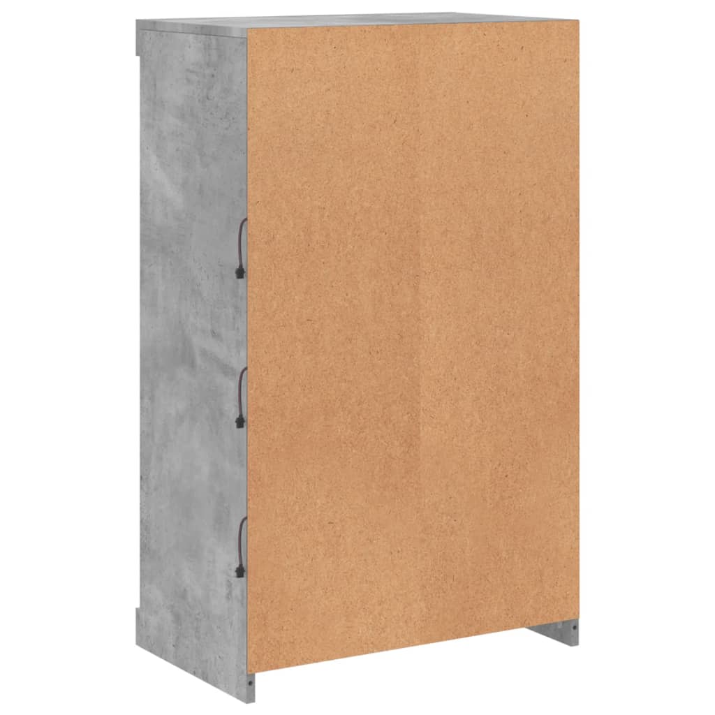 Buffet avec lumières LED gris béton 60,5x37x100 cm - XIOS