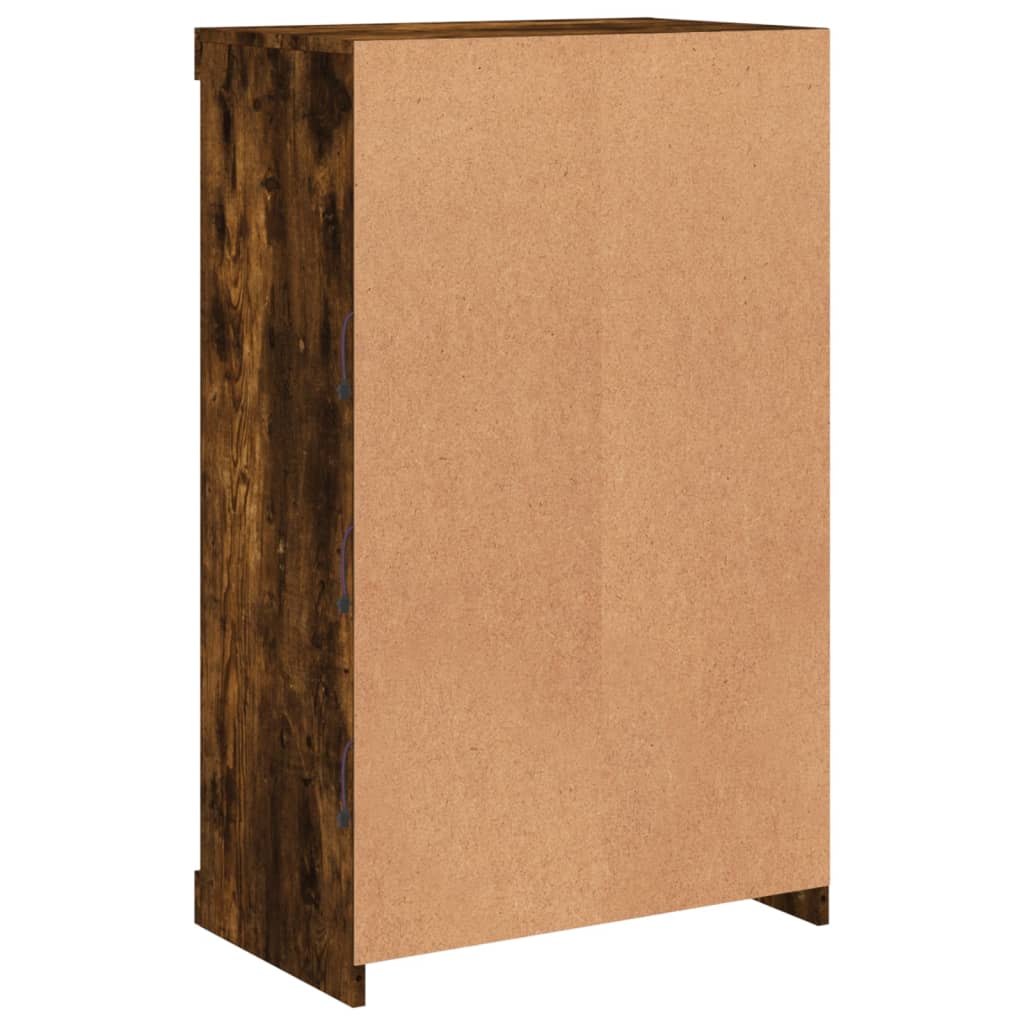 Buffet avec lumières LED chêne fumé 60,5x37x100 cm - XIOS