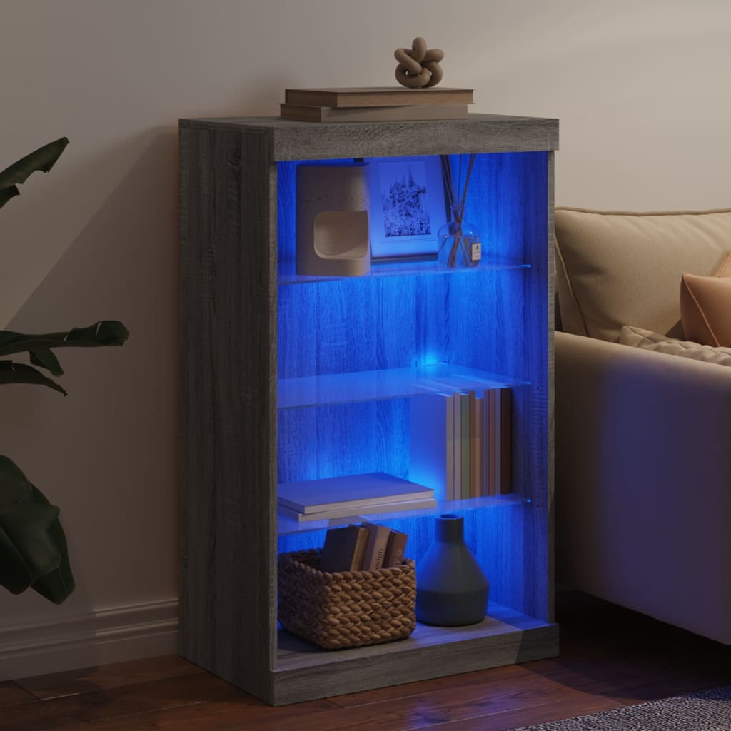 Buffet avec lumières LED sonoma gris 60,5x37x100 cm - XIOS