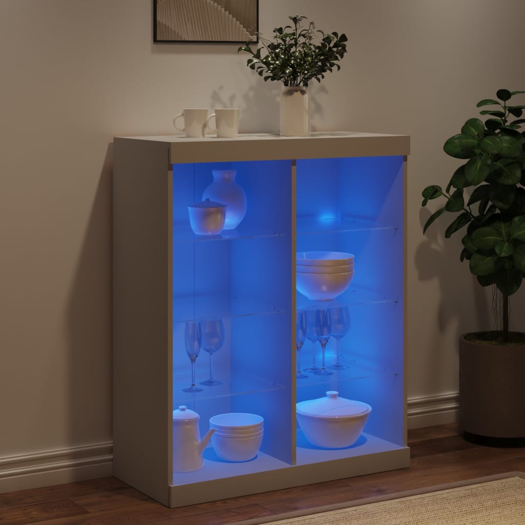 Buffet avec lumières LED blanc 81x37x100 cm - XIOS