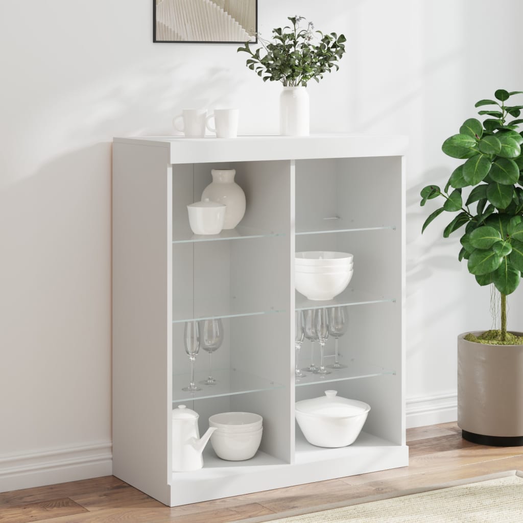 Buffet avec lumières LED blanc 81x37x100 cm - XIOS