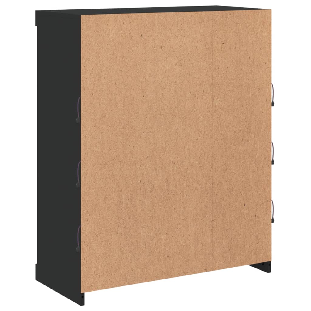 Buffet avec lumières LED noir 81x37x100 cm - XIOS