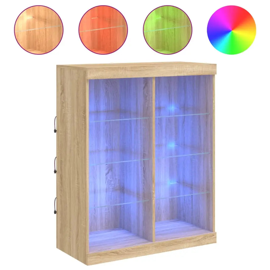 Buffet avec lumières LED chêne sonoma 81x37x100 cm - XIOS