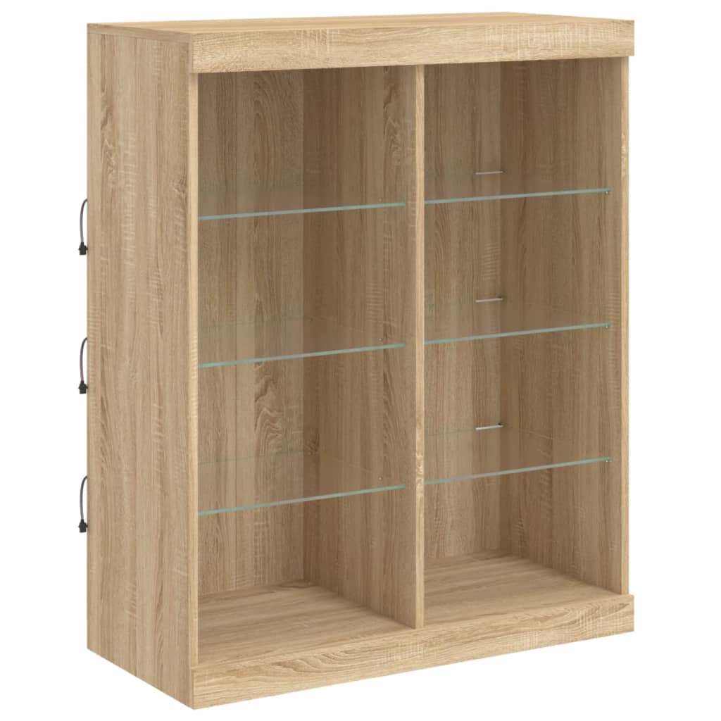 Buffet avec lumières LED chêne sonoma 81x37x100 cm - XIOS