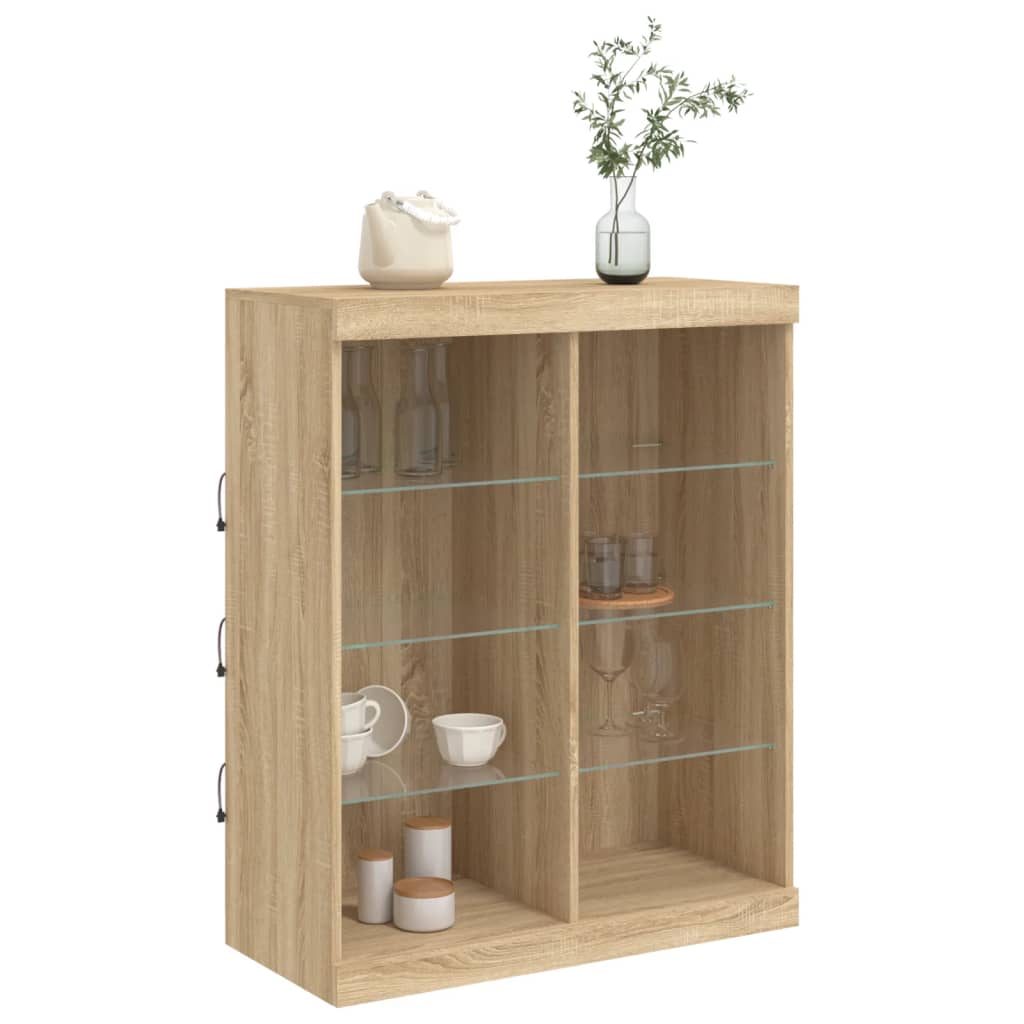 Buffet avec lumières LED chêne sonoma 81x37x100 cm - XIOS