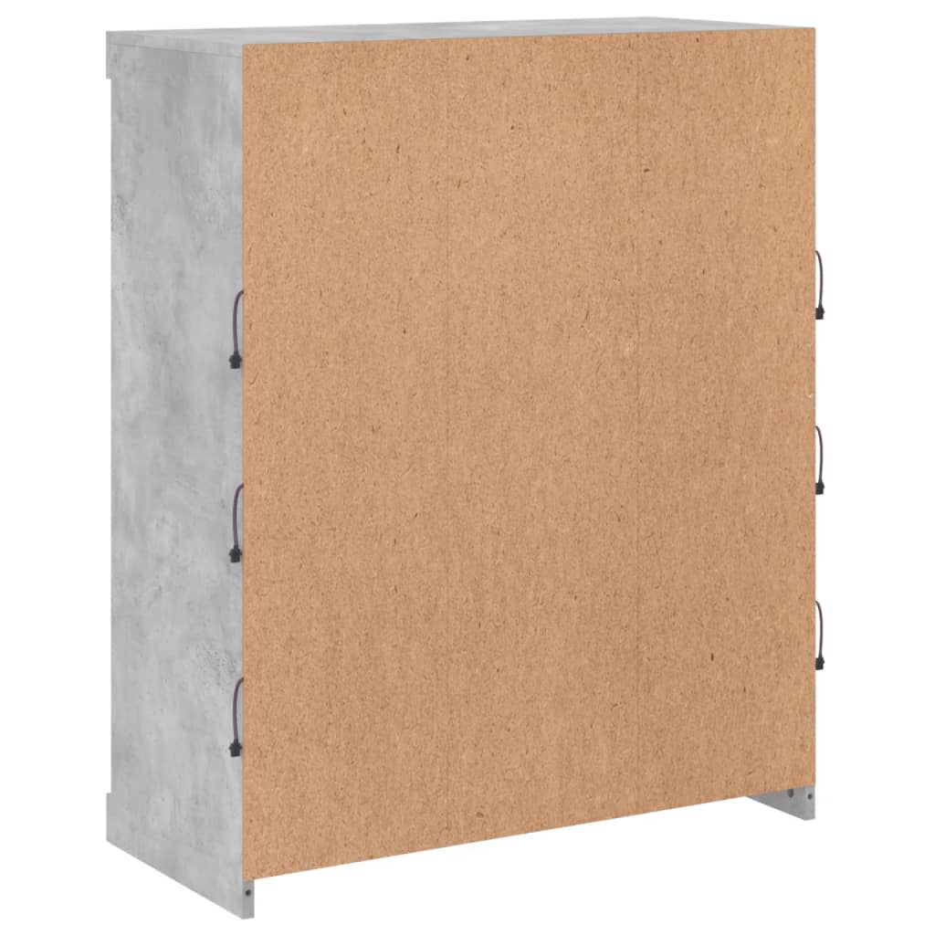 Buffet avec lumières LED gris béton 81x37x100 cm - XIOS