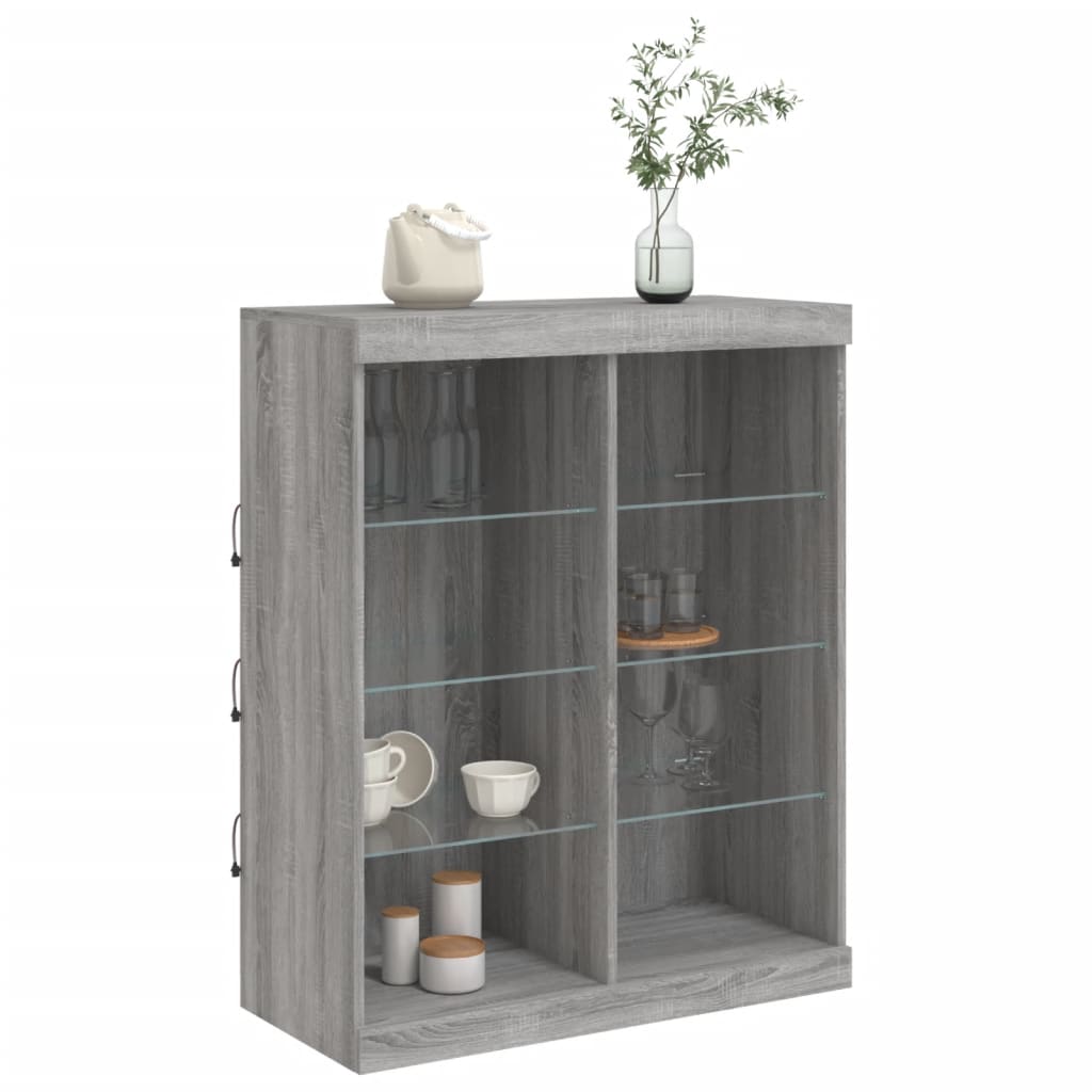 Buffet avec lumières LED sonoma gris 81x37x100 cm - XIOS