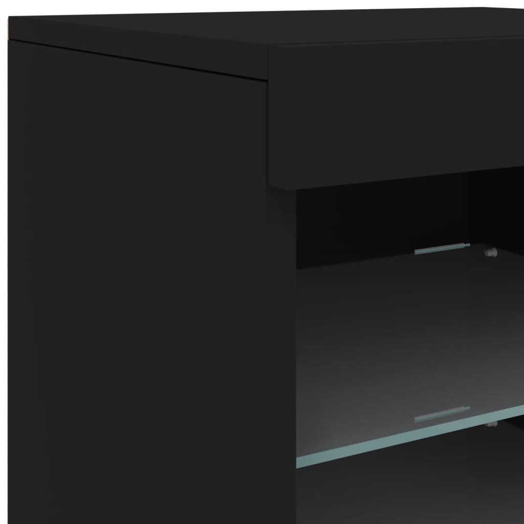 Buffet avec lumières LED noir 41x37x67 cm - XIOS