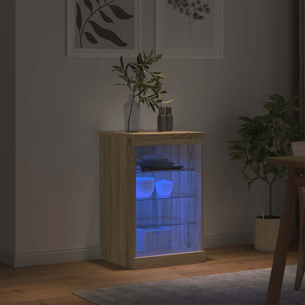 Buffet avec lumières LED chêne sonoma 41x37x67 cm - XIOS