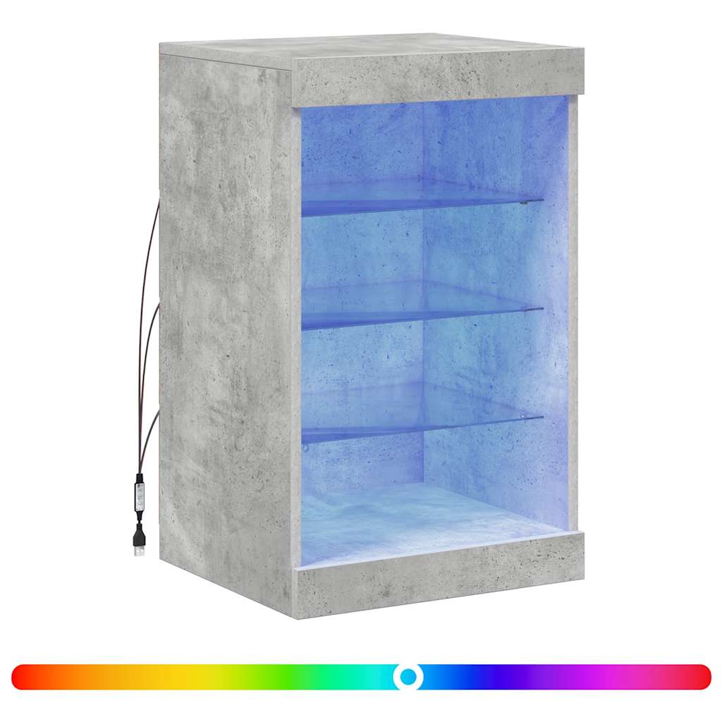 Buffet avec lumières LED gris béton 41x37x67 cm
