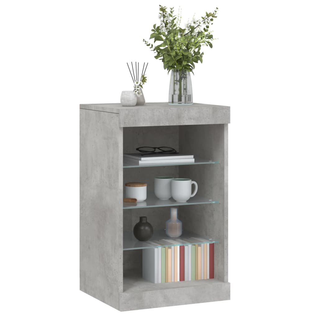 Buffet avec lumières LED gris béton 41x37x67 cm - XIOS