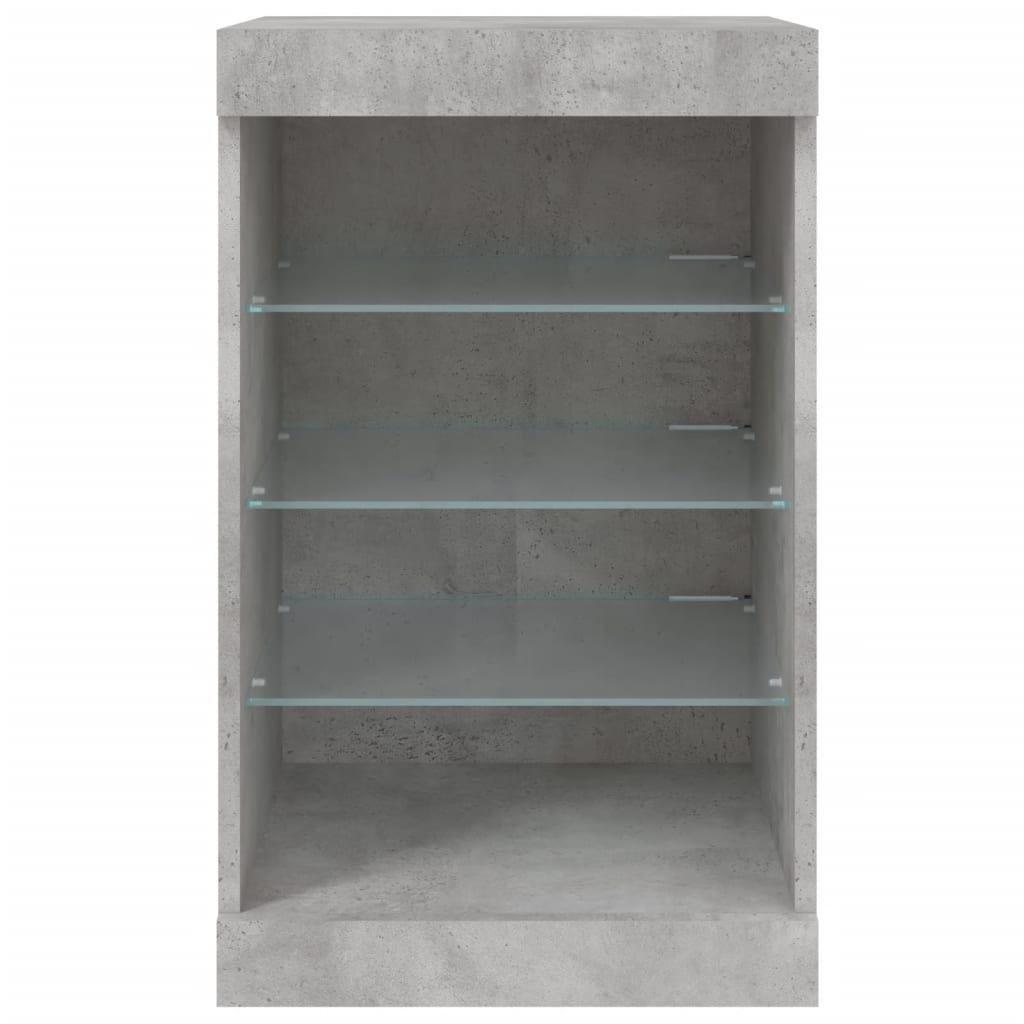 Buffet avec lumières LED gris béton 41x37x67 cm - XIOS