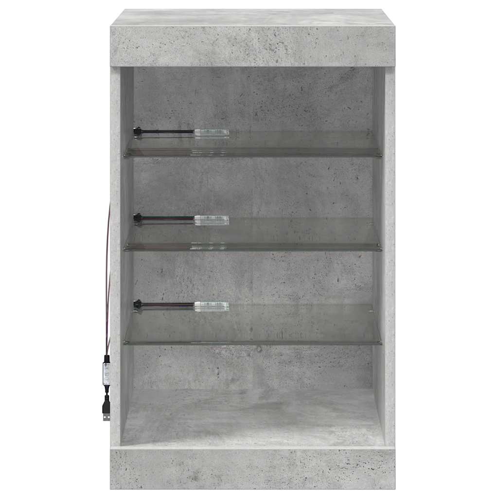 Buffet avec lumières LED gris béton 41x37x67 cm