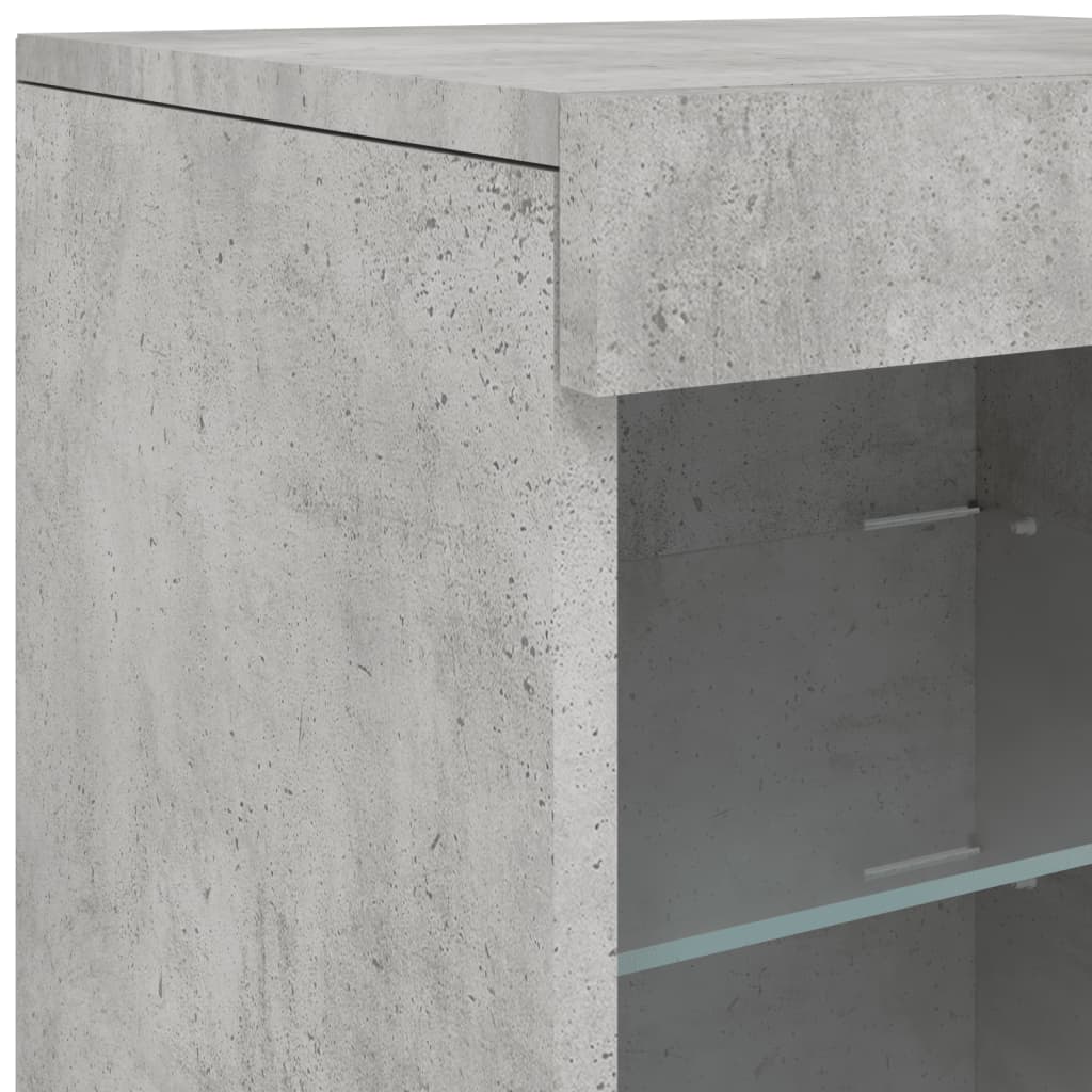 Buffet avec lumières LED gris béton 41x37x67 cm - XIOS
