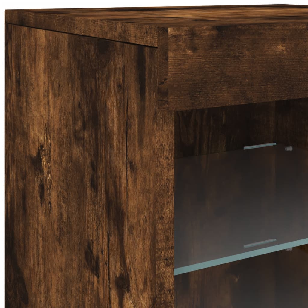 Buffet avec lumières LED chêne fumé 41x37x67 cm - XIOS