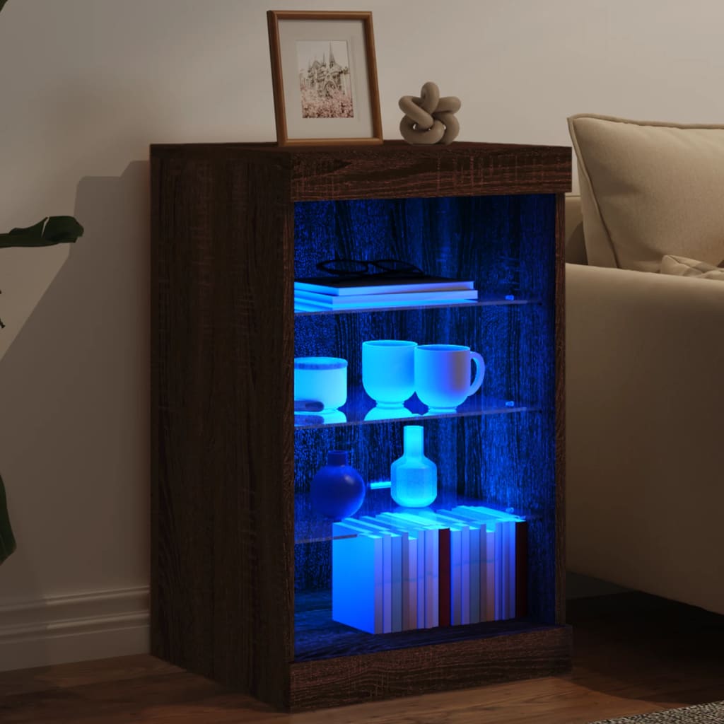 Buffet avec lumières LED chêne marron 41x37x67 cm - XIOS