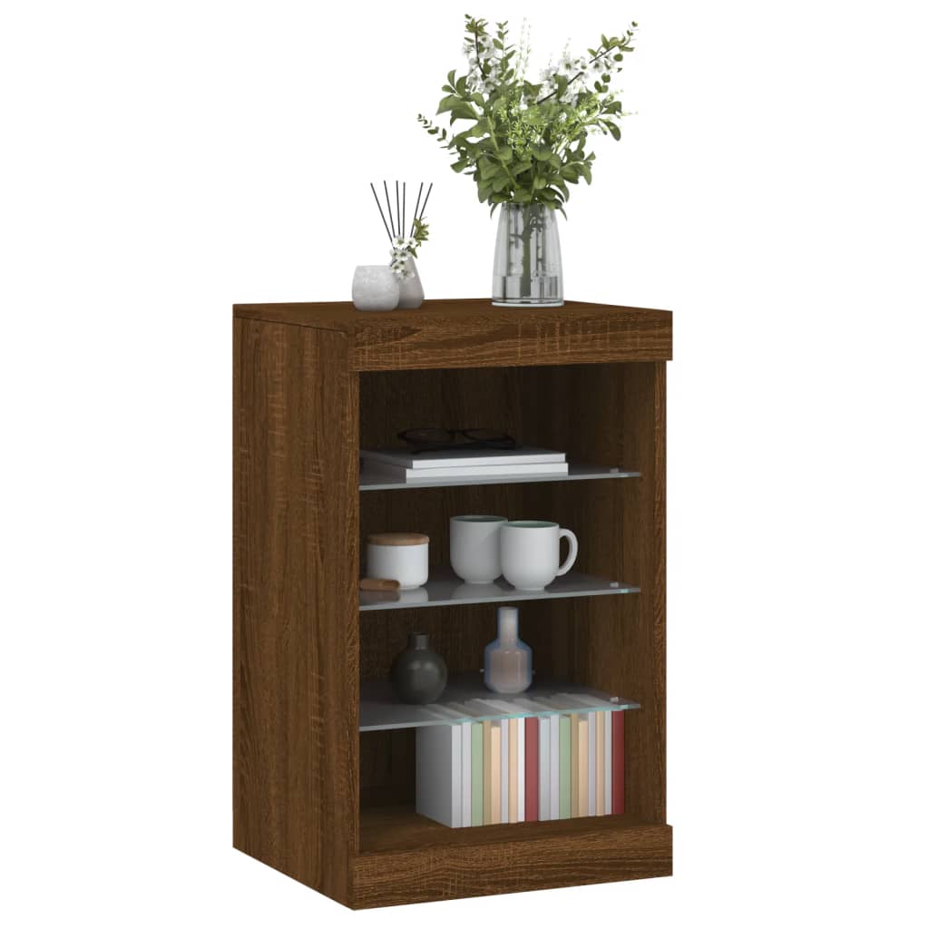 Buffet avec lumières LED chêne marron 41x37x67 cm - XIOS