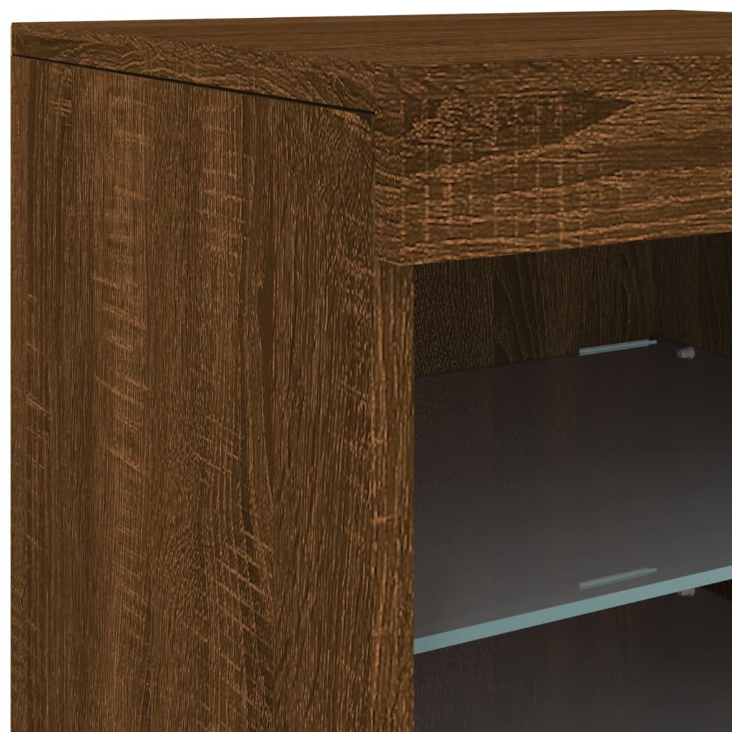 Buffet avec lumières LED chêne marron 41x37x67 cm - XIOS