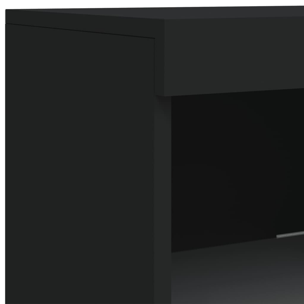 Buffet avec lumières LED noir 41x37x100 cm - XIOS