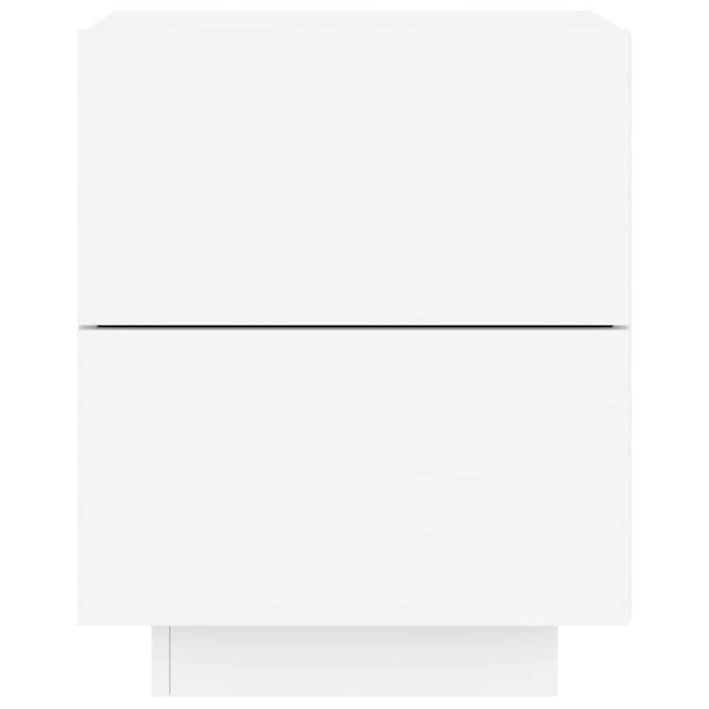 Armoire de chevet avec lumières LED blanc bois d'ingénierie