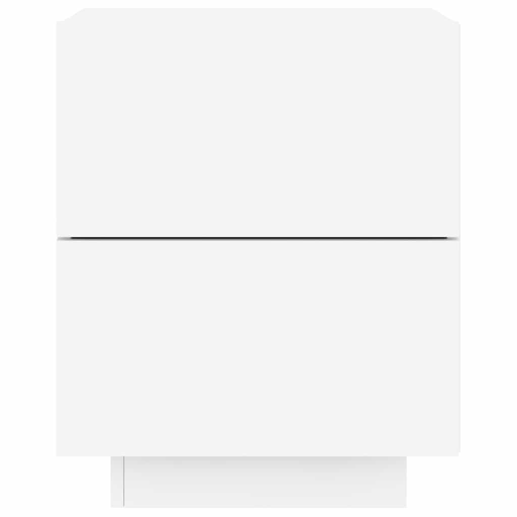 Armoires de chevet et lumières LED 2pcs blanc bois d'ingénierie - XIOS