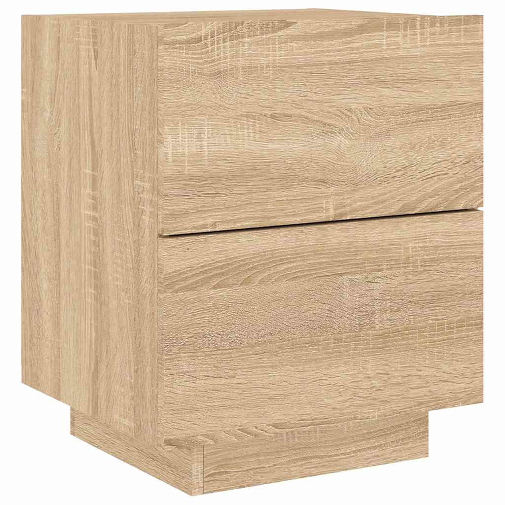 Armoire de chevet avec lumières LED chêne sonoma - XIOS