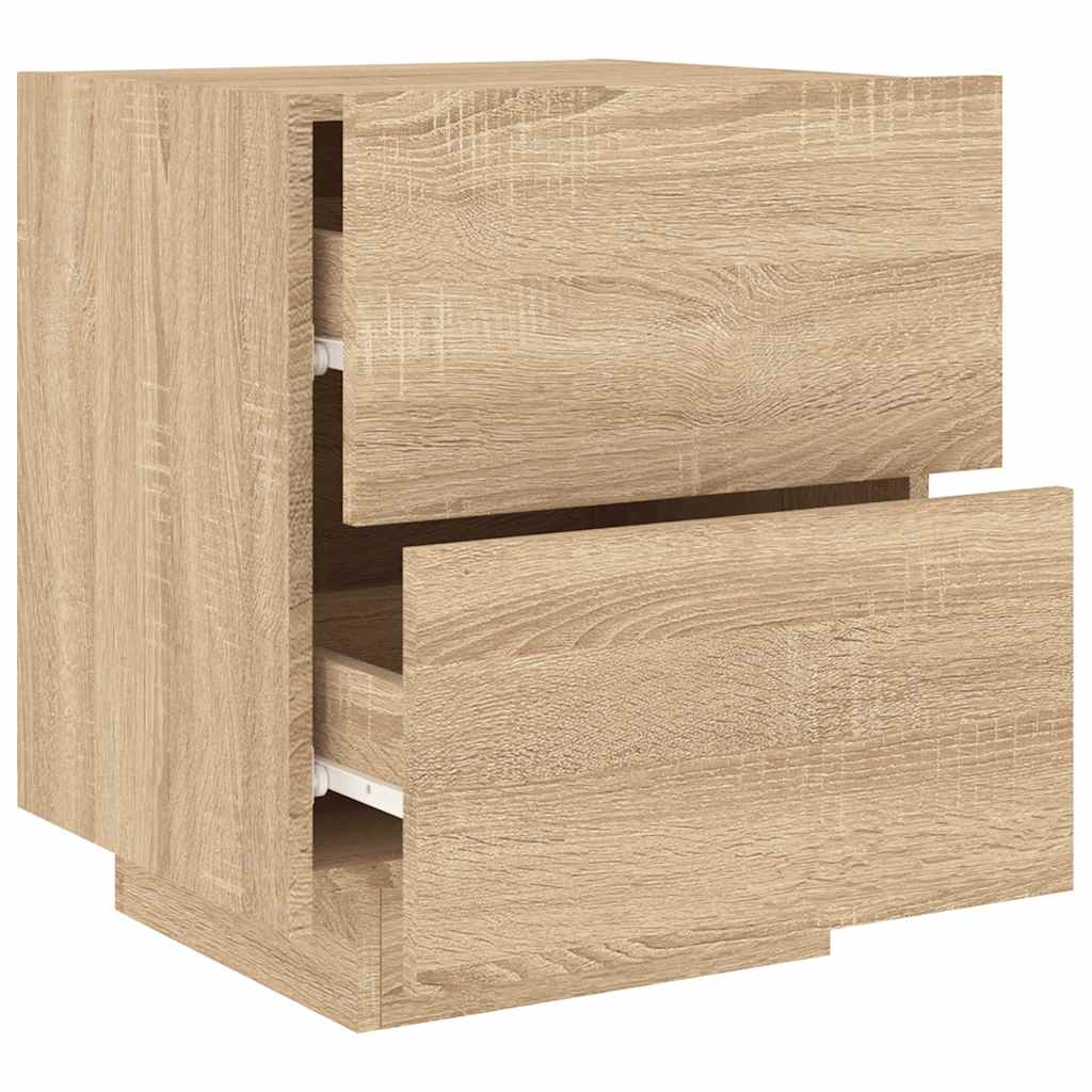 Armoire de chevet avec lumières LED chêne sonoma - XIOS