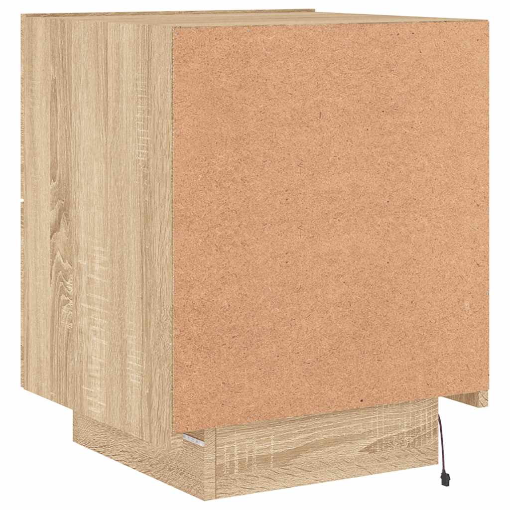 Armoire de chevet avec lumières LED chêne sonoma - XIOS