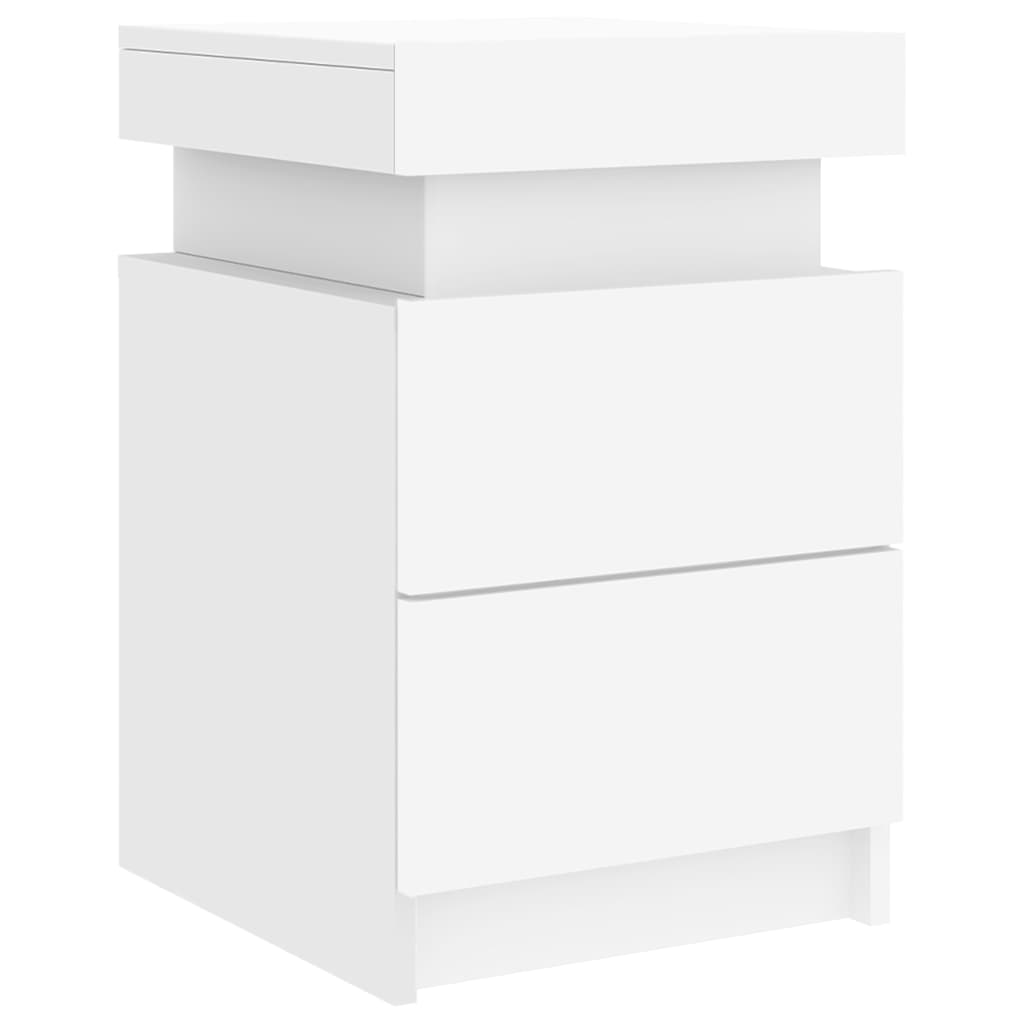 Table de chevet avec lumières LED blanc 35x39x55 cm - XIOS