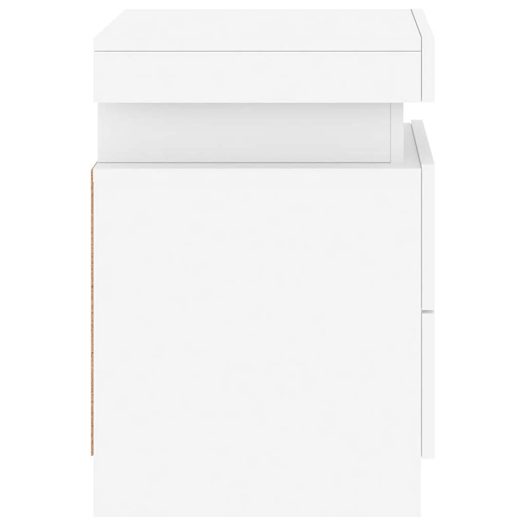 Table de chevet avec lumières LED blanc 35x39x55 cm - XIOS
