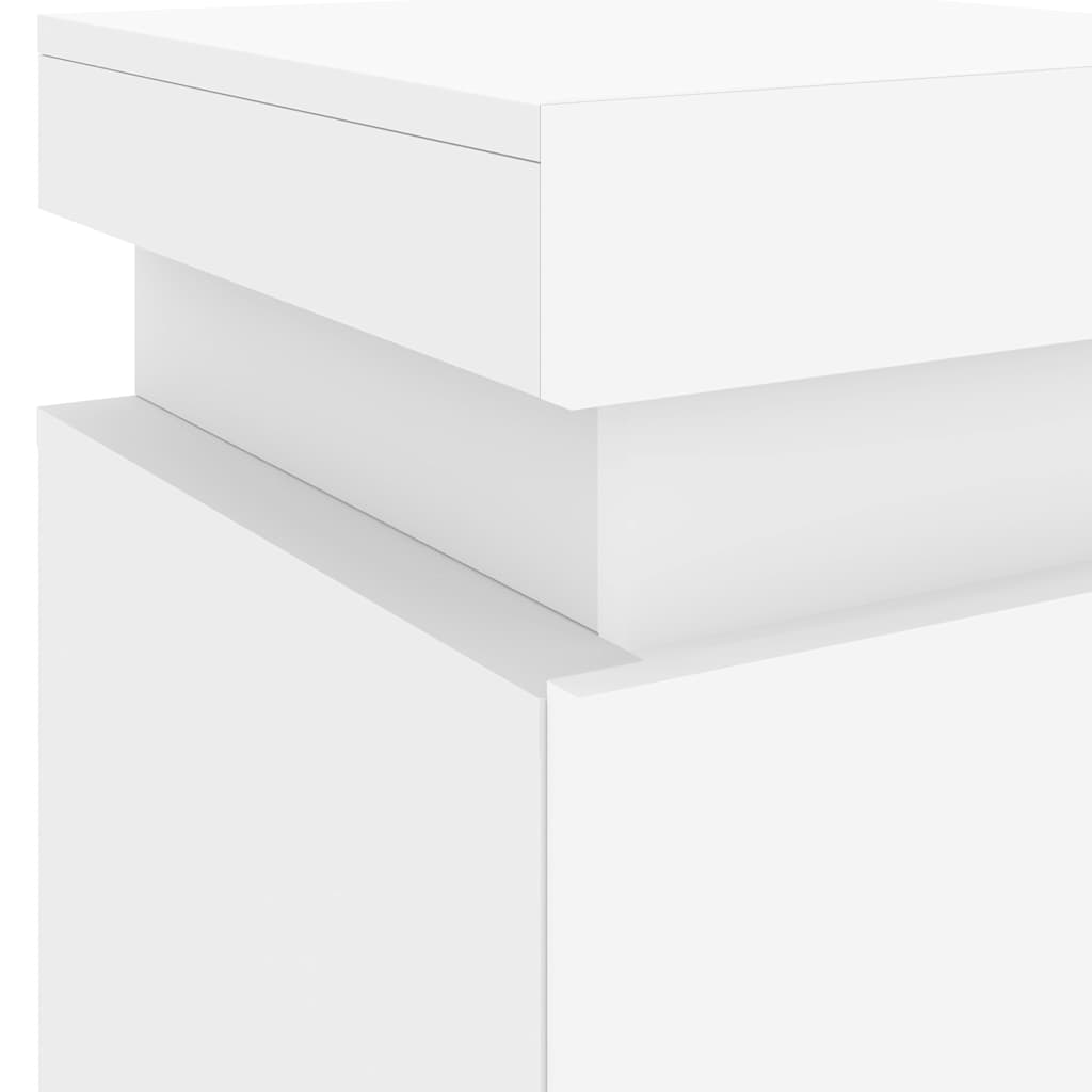 Table de chevet avec lumières LED blanc 35x39x55 cm - XIOS