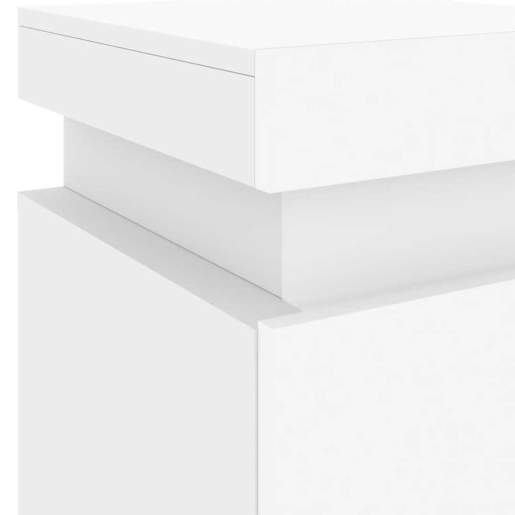 Tables de chevet avec lumières LED 2 pcs blanc 35x39x55 cm - XIOS