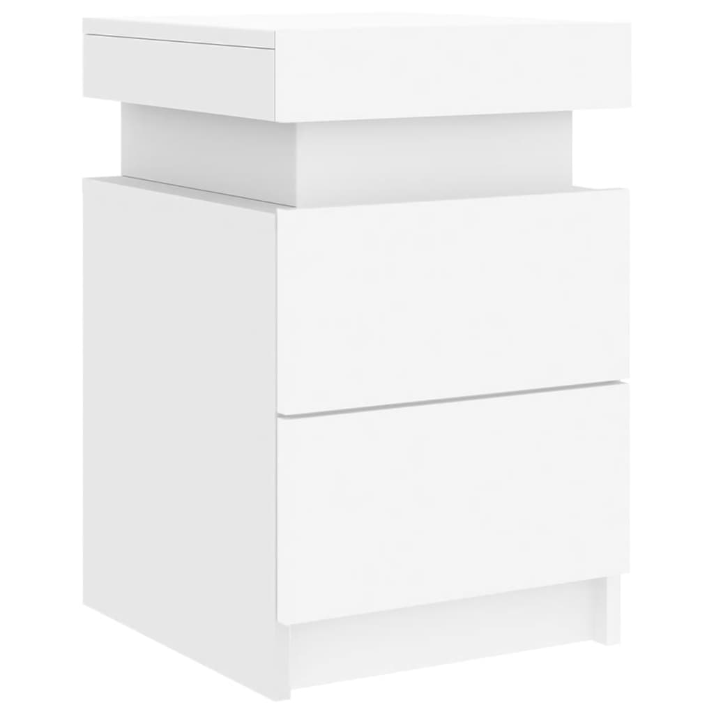 Tables de chevet avec lumières LED 2 pcs blanc 35x39x55 cm - XIOS