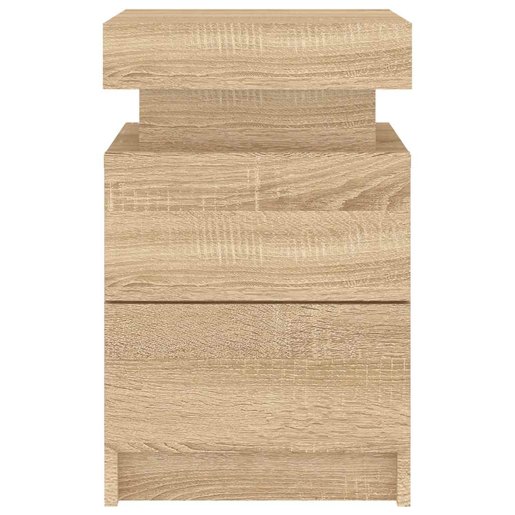 Table de chevet avec lumières LED chêne sonoma 35x39x55 cm - XIOS