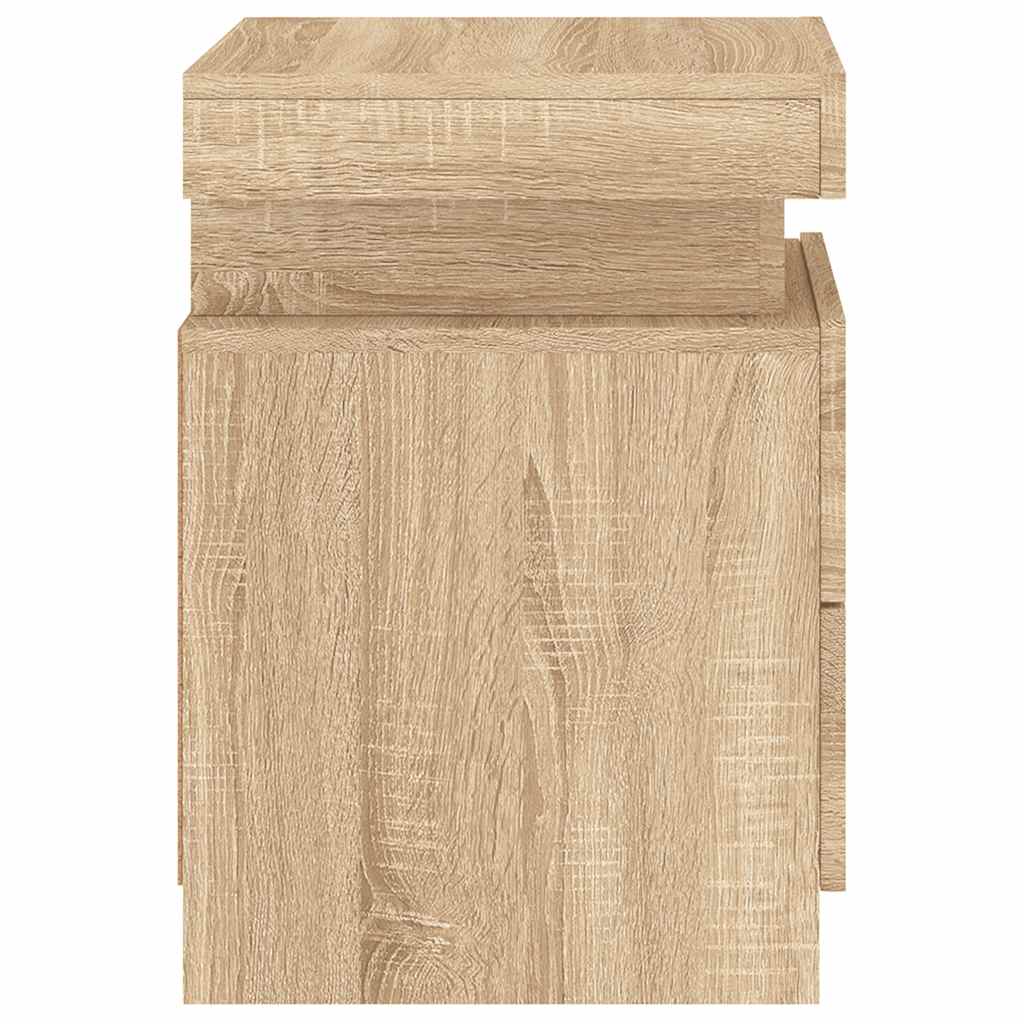 Table de chevet avec lumières LED chêne sonoma 35x39x55 cm - XIOS