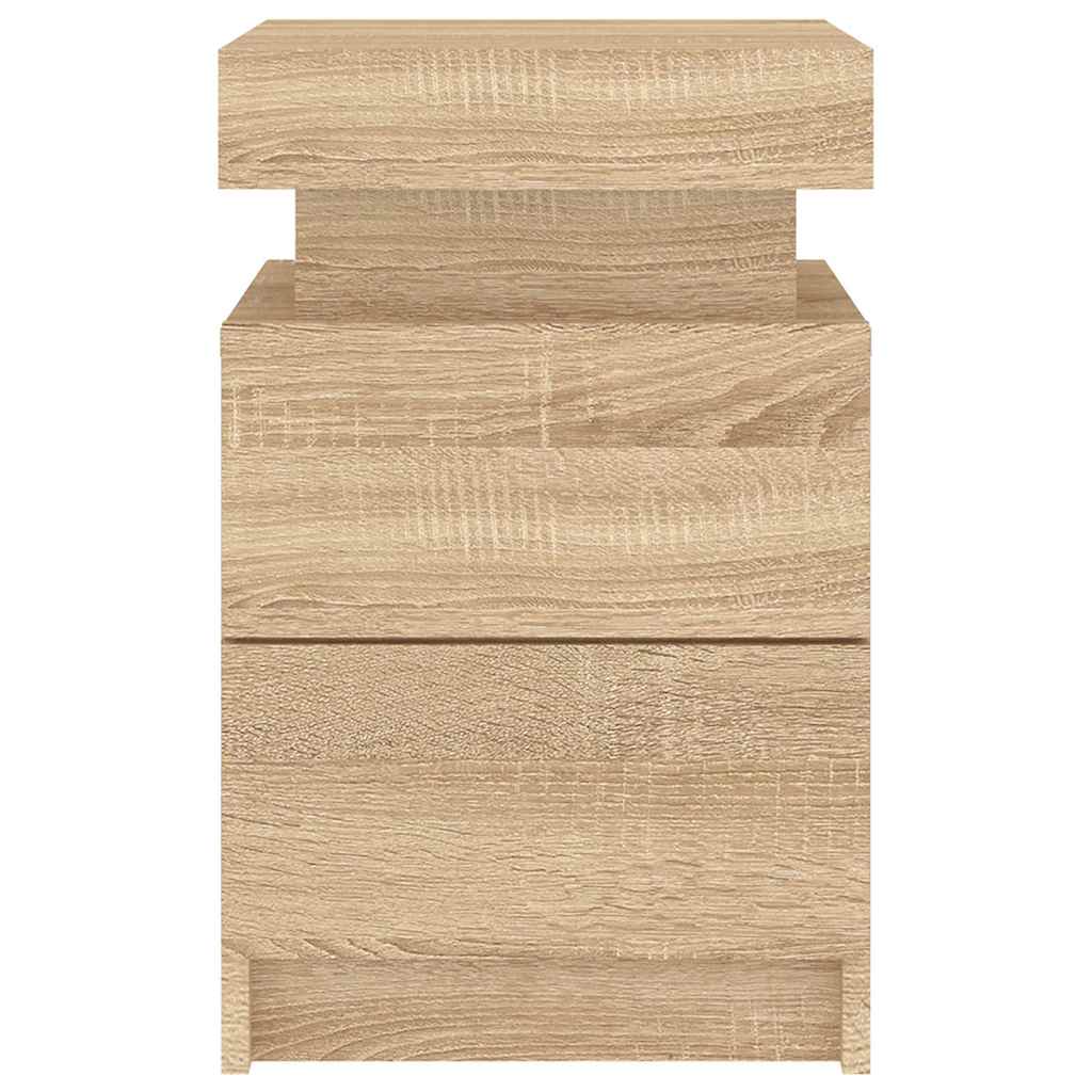Tables de chevet et lumières LED 2 pcs chêne sonoma 35x39x55 cm - XIOS