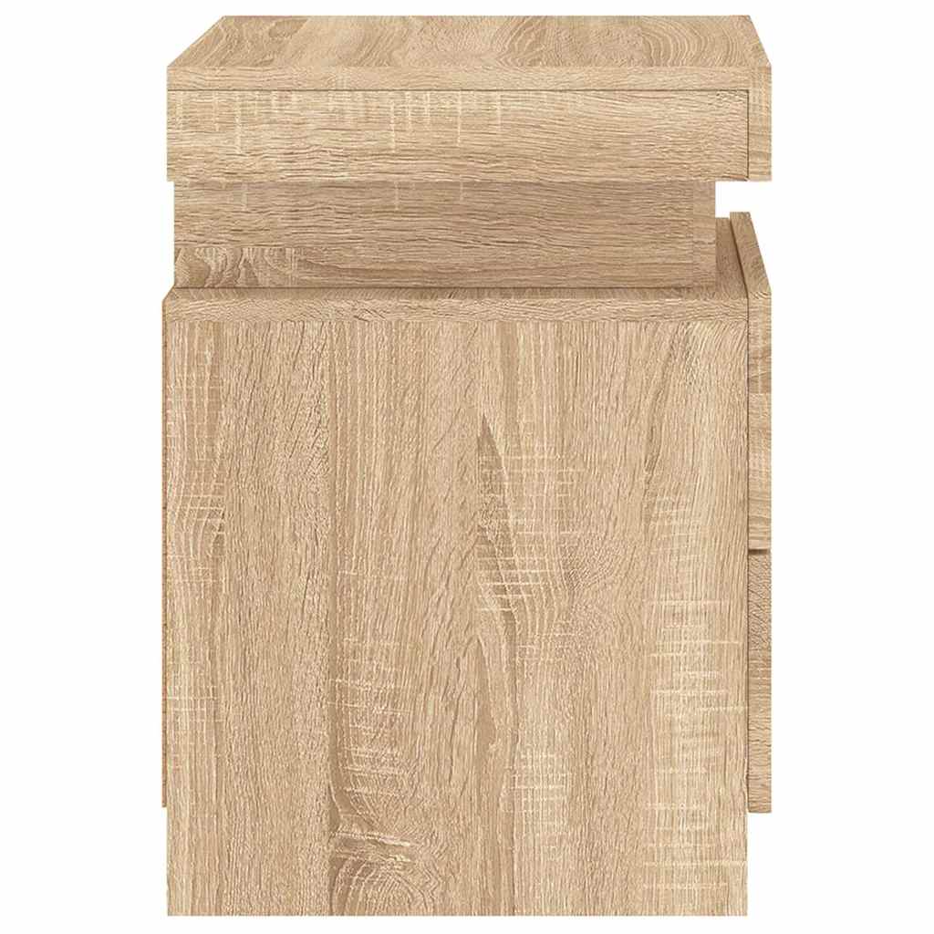 Tables de chevet et lumières LED 2 pcs chêne sonoma 35x39x55 cm - XIOS