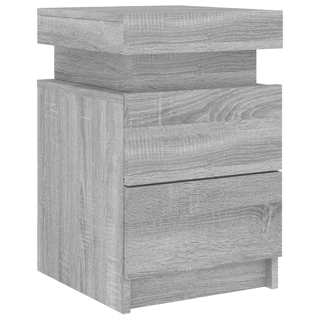 Table de chevet avec lumières LED sonoma gris 35x39x55 cm - XIOS