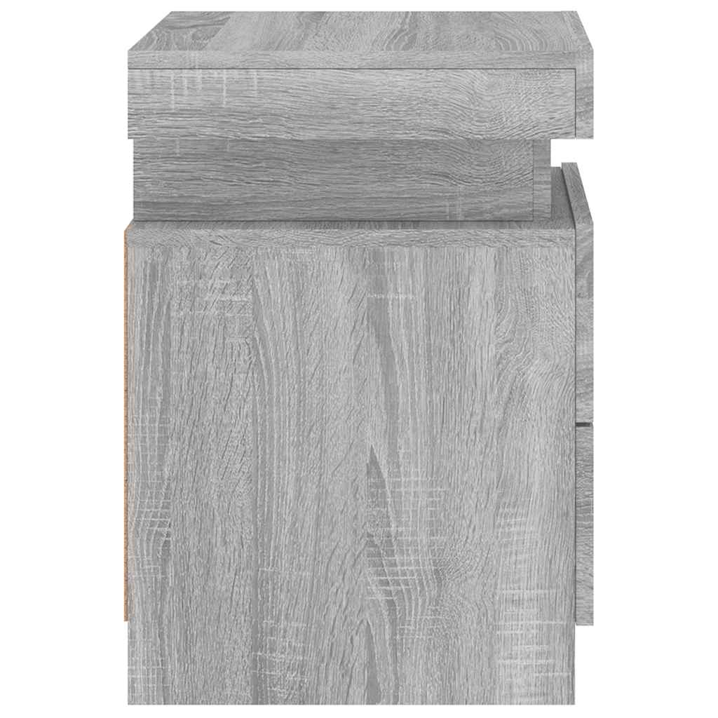 Table de chevet avec lumières LED sonoma gris 35x39x55 cm - XIOS