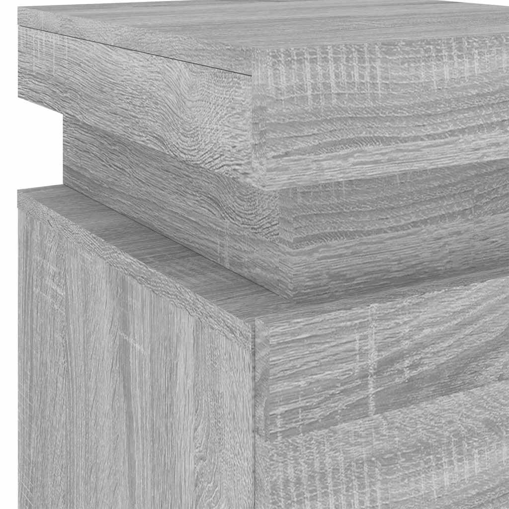 Table de chevet avec lumières LED sonoma gris 35x39x55 cm - XIOS