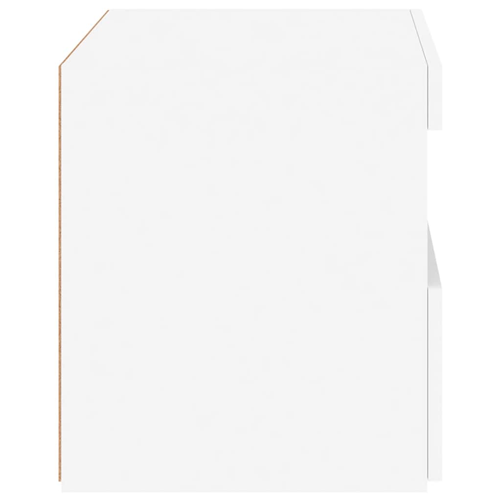 Tables de chevet avec lumières LED 2 pcs blanc 50x40x45 cm - XIOS